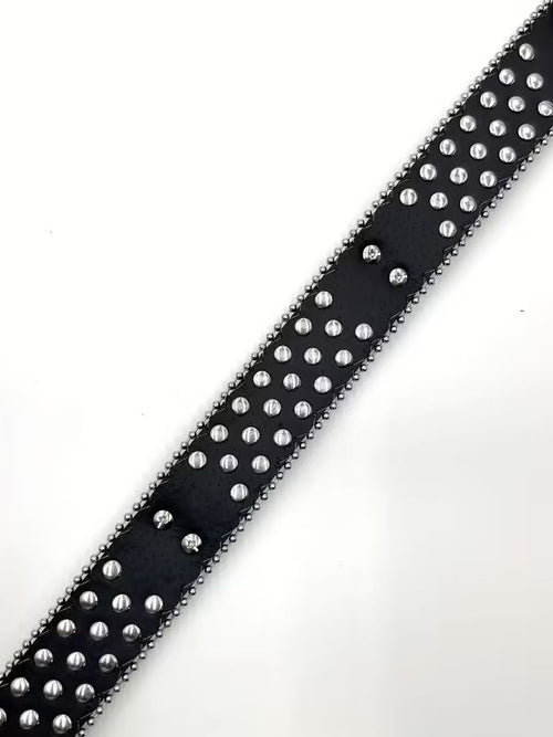 Black Skull Rhinestone Belt