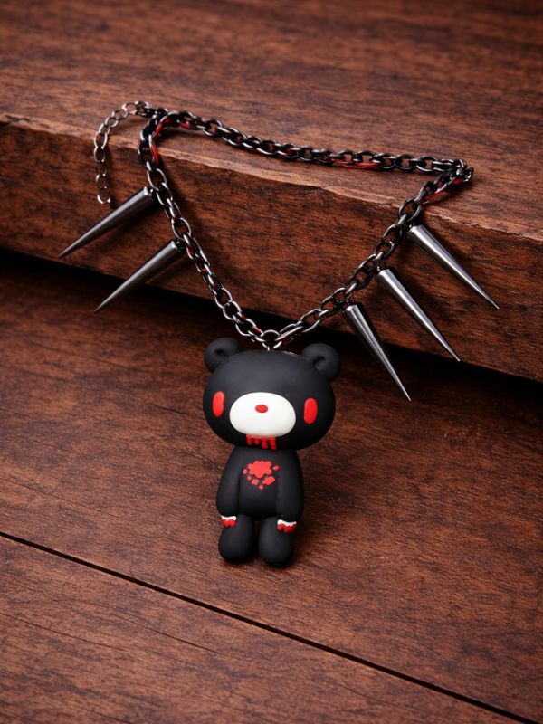 Black and Red Rivet Necklace