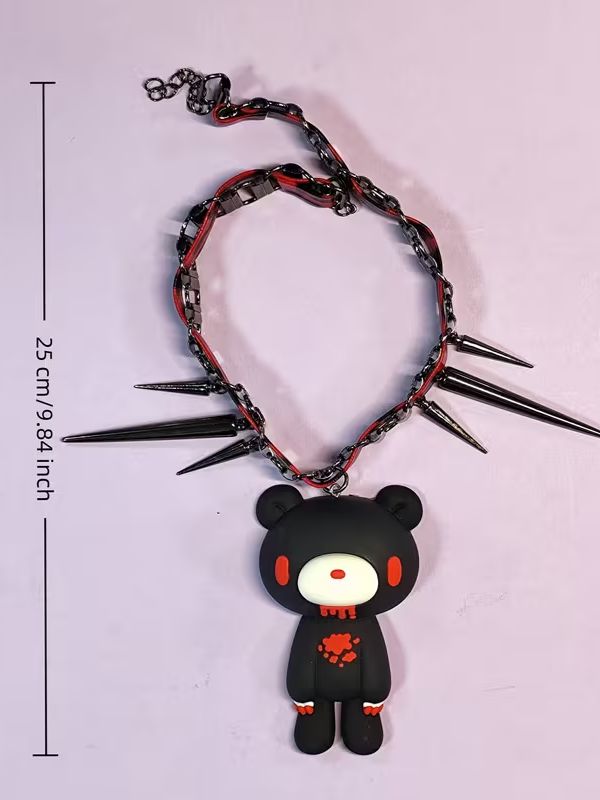 Black and Red Rivet Necklace