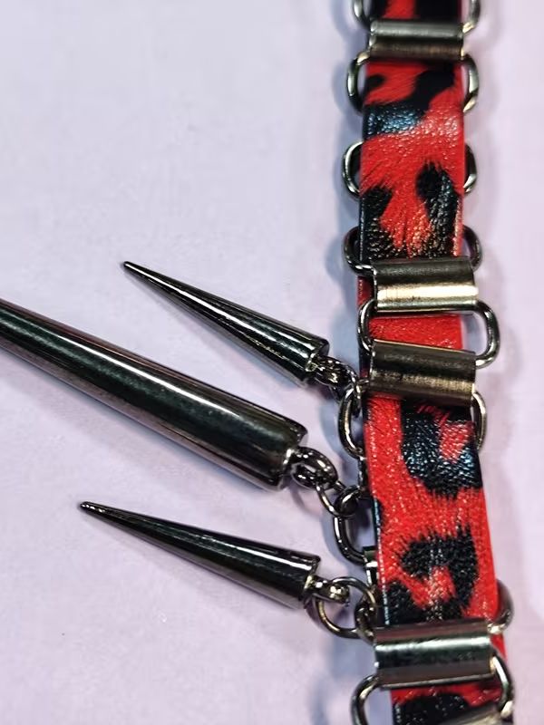Black and Red Rivet Necklace