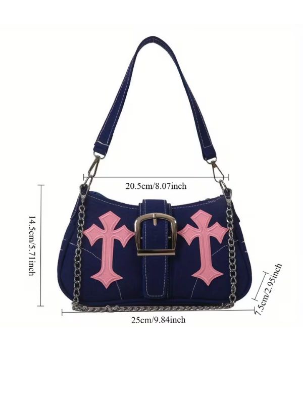 Pink Cross Bag Black