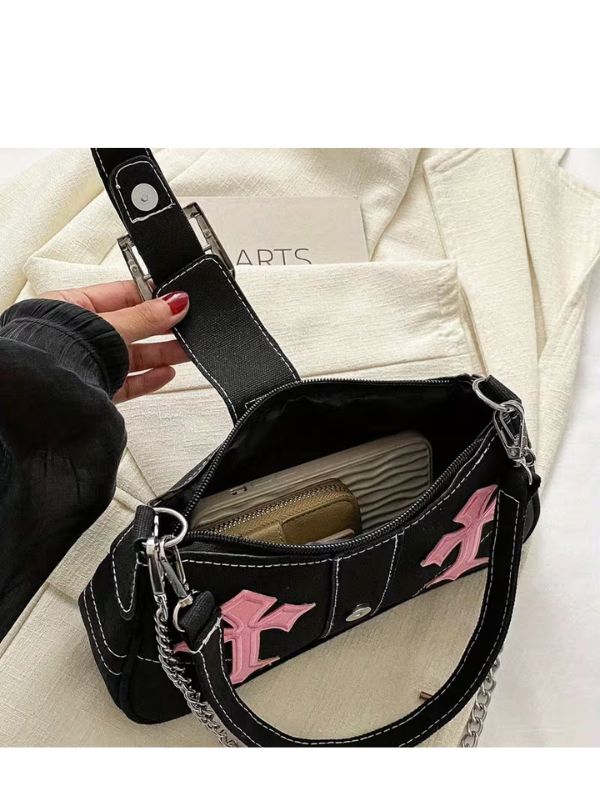 Pink Cross Bag Black