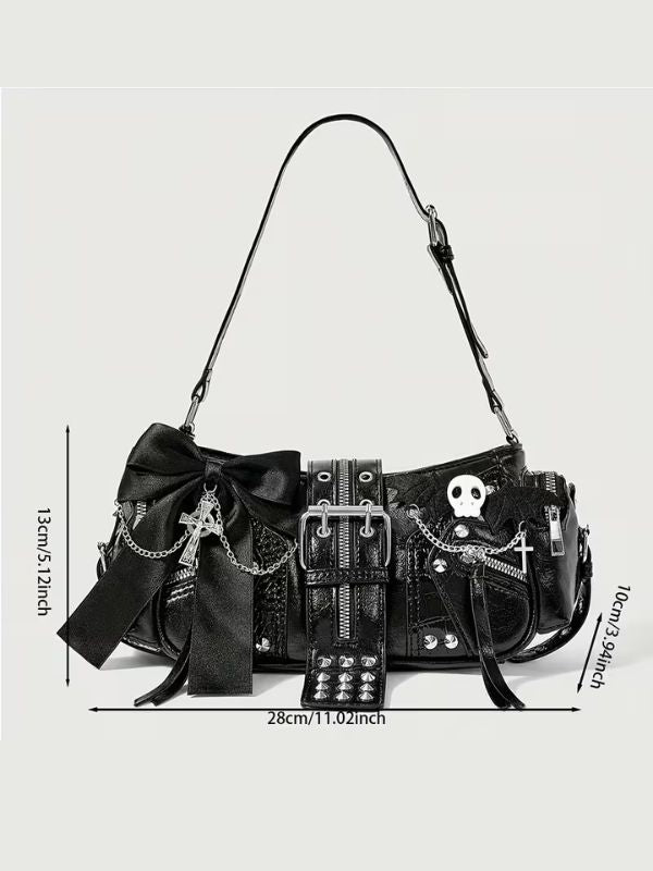 Rivet black bag with studs