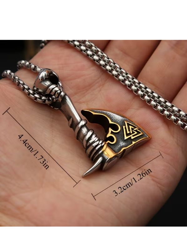 Viking Crow Axe  Necklace