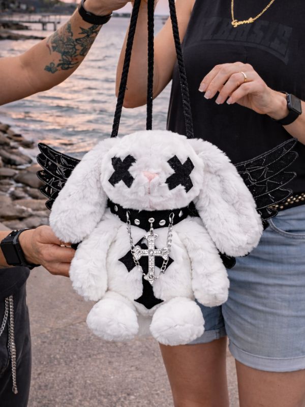 White Bunny Bag with Wings