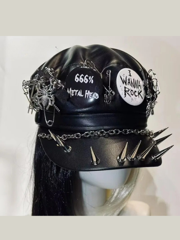 Gothic Black Cap Womens