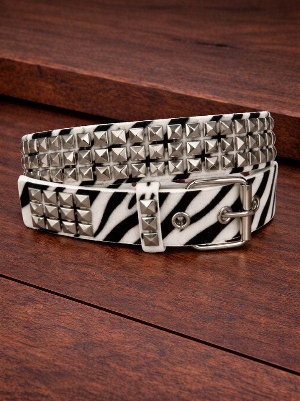 Zebra Square Rivet belt