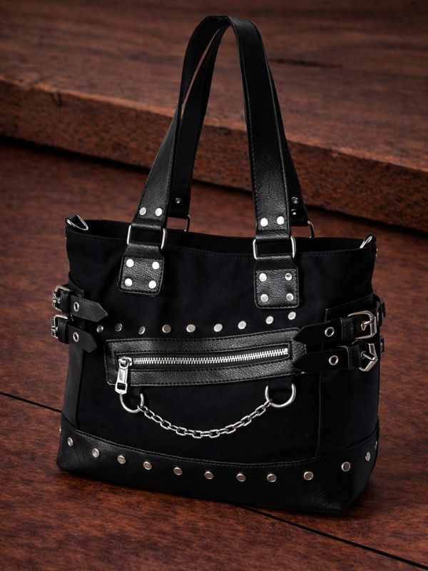 Zipper Womens Bag Black