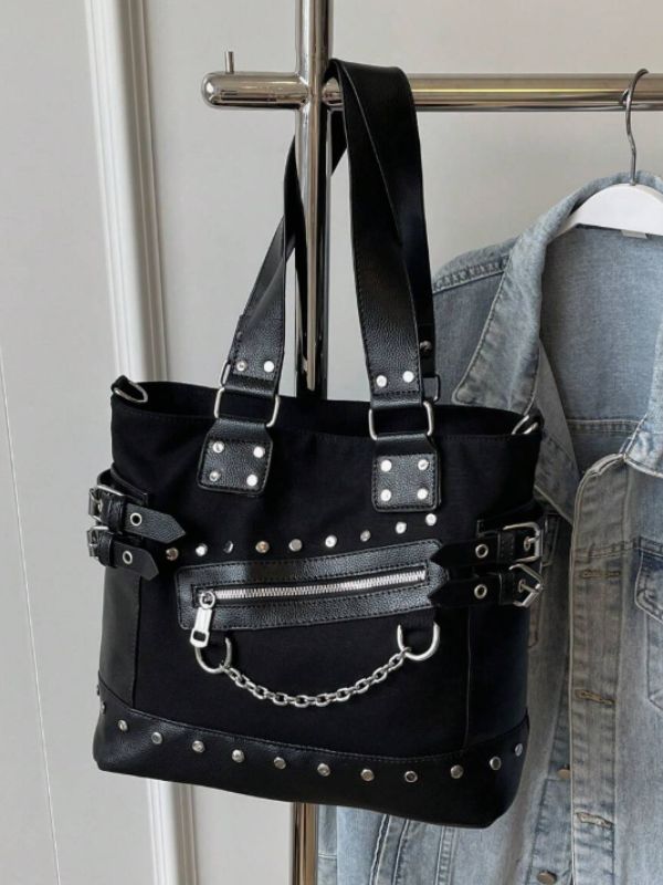 Zipper Womens Bag Black