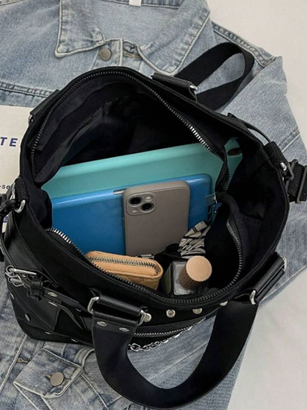 Zipper Womens Bag Black