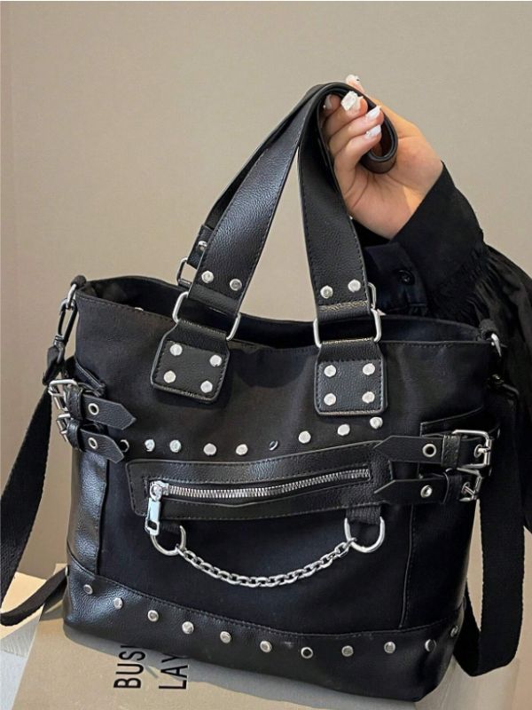 Zipper Womens Bag Black