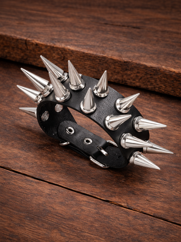 black double studded bracelet